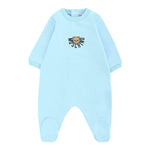 Moschino Tutina Manica Lunga tinta unita con Logo Azzurro per Neonato MNY05L AZZURRO MOSCHINO 