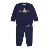 Moschino Completo 2 Pezzi Felpa-Pantalone tinta unita Blu per Neonato MRK039N BLU MOSCHINO 