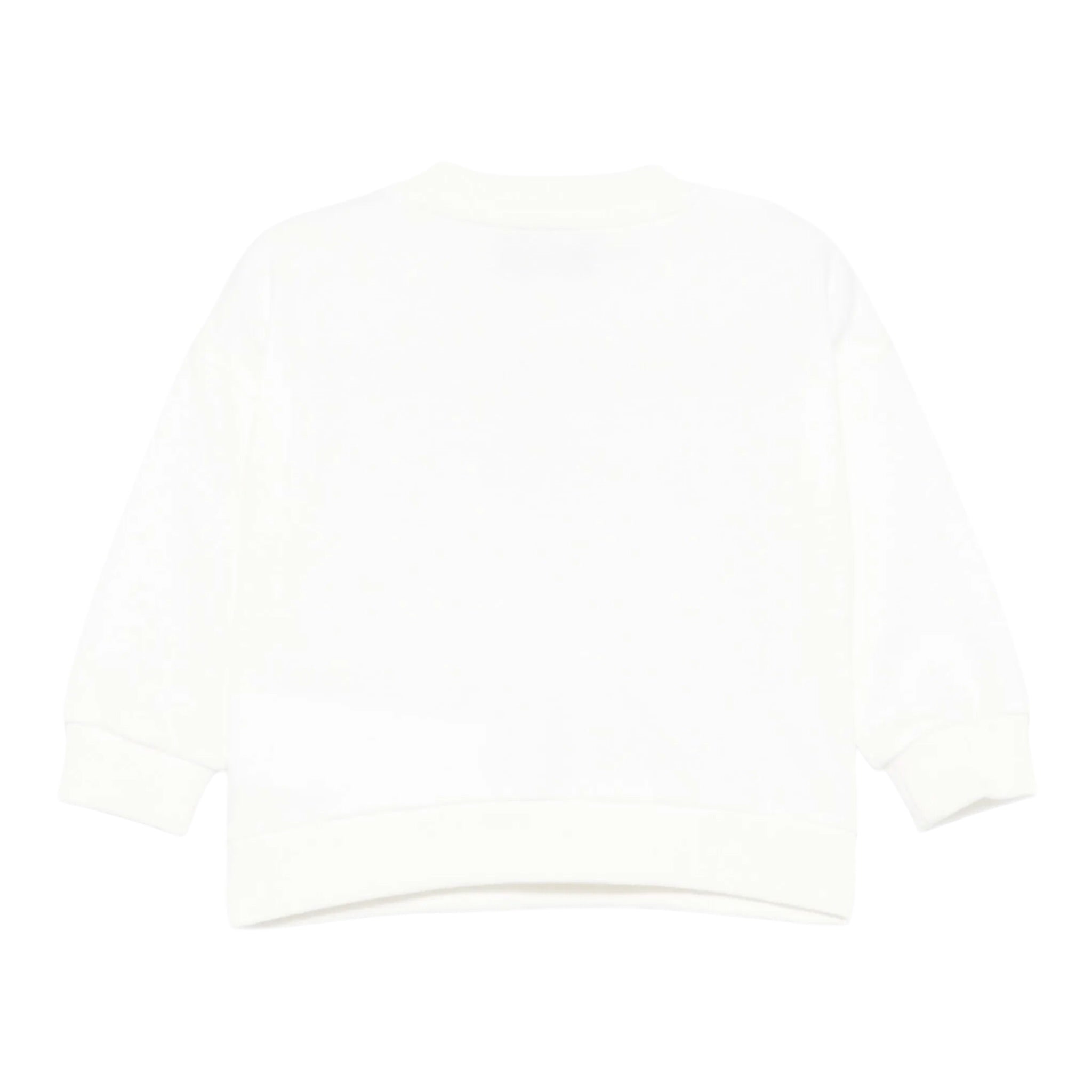 Moschino Felpa Chiusa Girocollo tinta unita con Stampa Bianco per Neonato MUF064 BIANCO MOSCHINO 