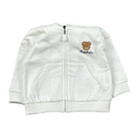 Moschino Felpa tinta unita con Zip E Cappuccio Bianco per Neonato MUF06D BIANCO MOSCHINO 