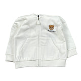 Moschino Felpa tinta unita con Zip E Cappuccio Bianco per Neonato MUF06D BIANCO MOSCHINO 