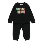 Moschino Completo 2 Pezzi Felpa-Pantalone tinta unita Nero per Neonato MUK05F NERO MOSCHINO 