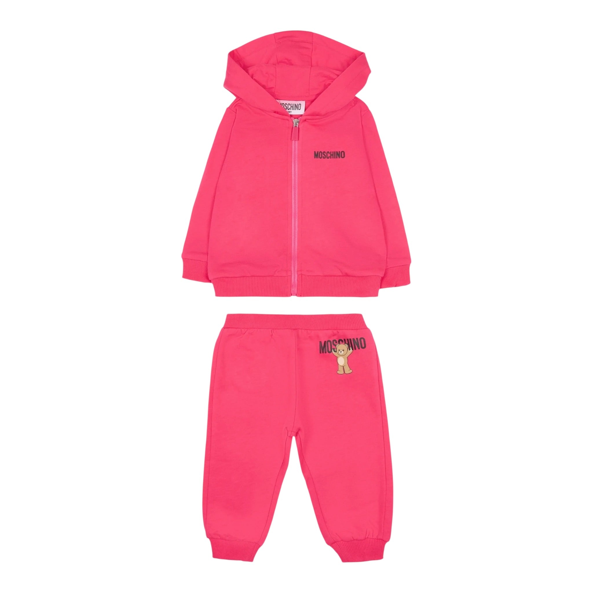 Moschino Completo 2 Pezzi Felpa-Pantalone tinta unita Fuxia per Neonata MUK05G FUXIA MOSCHINO 