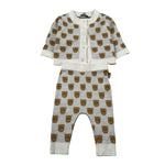 Moschino Completo 2 Pezzi Cardigan-Pantalone tinta unita Panna per Neonato MUK05P PANNA MOSCHINO 