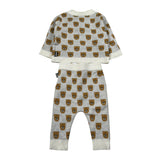 Moschino Completo 2 Pezzi Cardigan-Pantalone tinta unita Panna per Neonato MUK05P PANNA MOSCHINO 