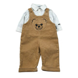 Moschino Completo 2 Pezzi Camicia.Salopette Cammello per Neonato MUK05Q CAMMELLO MOSCHINO 