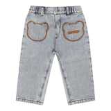 Moschino Jeans tinta unita con Elastico In Vita Azzurro per Neonato MUP05A AZZURRO MOSCHINO 