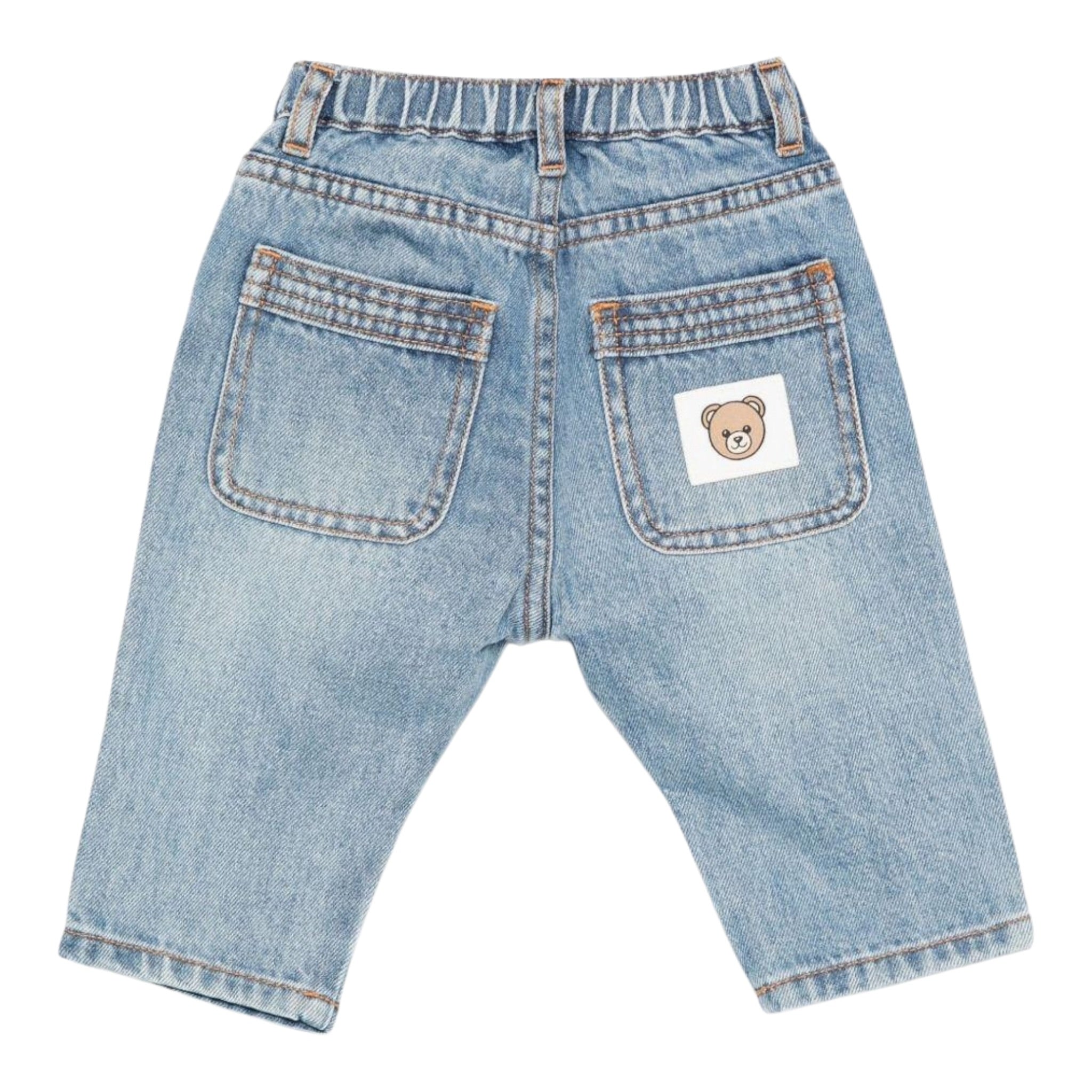 Moschino Jeans tinta unita con Elastico In Vita Azzurro per Neonato MUP05HXX AZZURRO MOSCHINO 