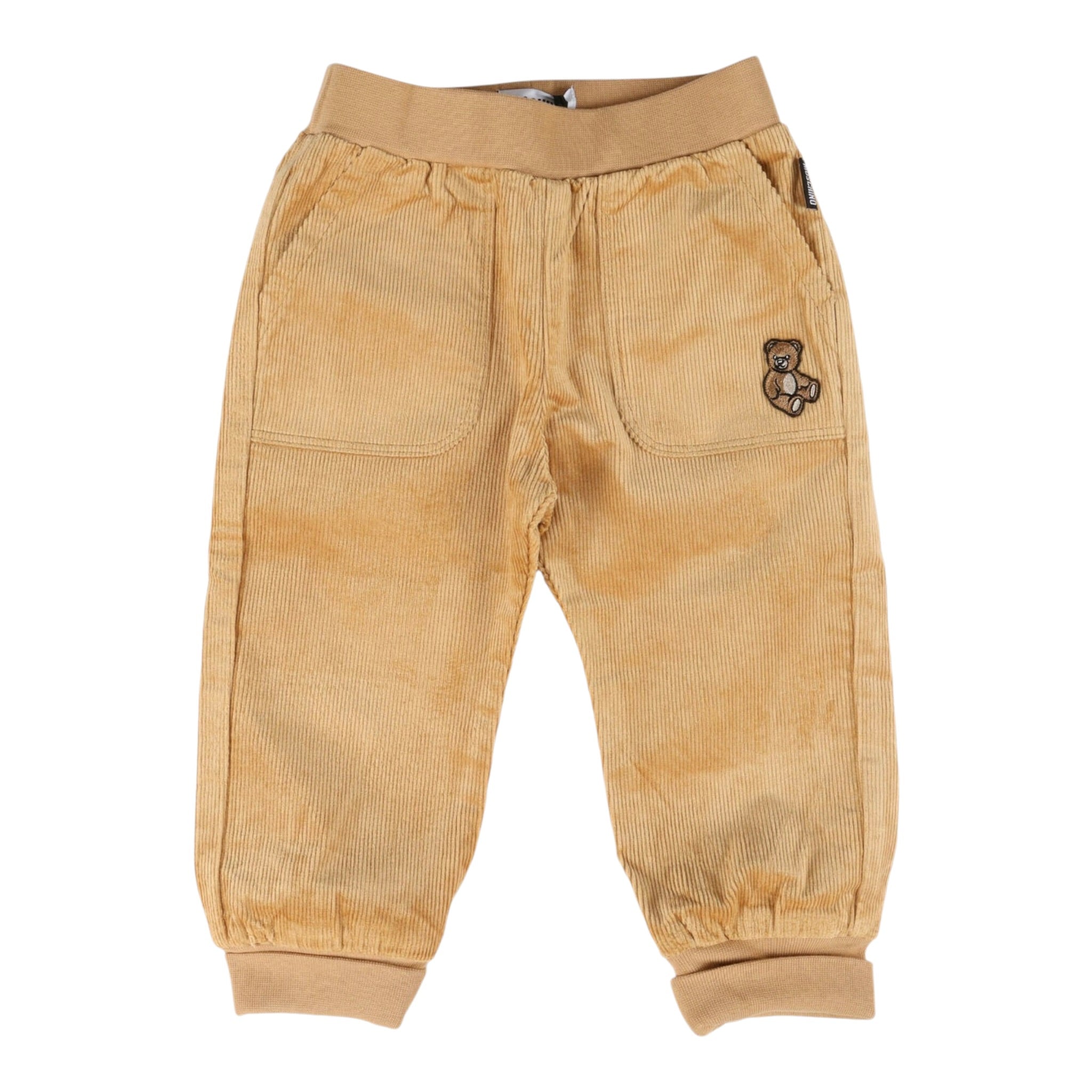 Moschino Pantalone tinta unita In Velluto Cammello per Neonato MUP05IX CAMMELLO MOSCHINO 