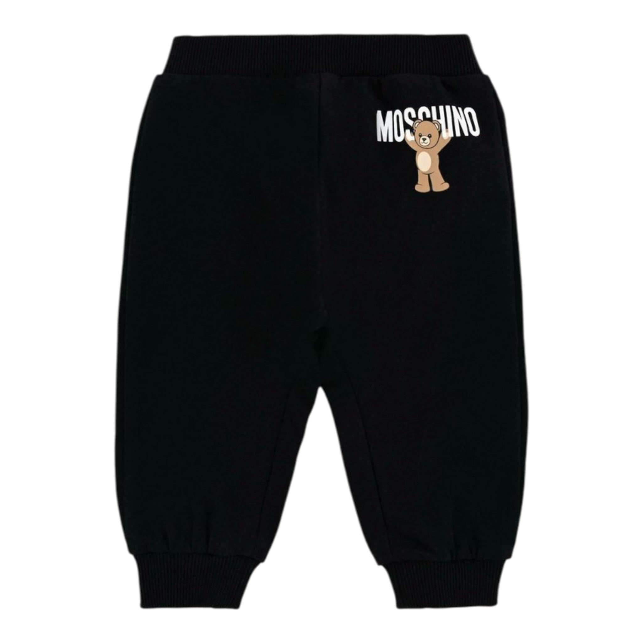 Moschino Pantalone Tuta tinta unita con Logo Nero per Neonato MUP05P NERO MOSCHINO 