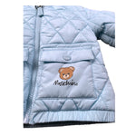 Moschino Giubbino tinta unita con Logo Azzurro per Neonato MUS036 AZZURRO MOSCHINO 