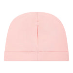Moschino Cappello tinta unita con Logo Rosa per Neonata MUX05A ROSA MOSCHINO 