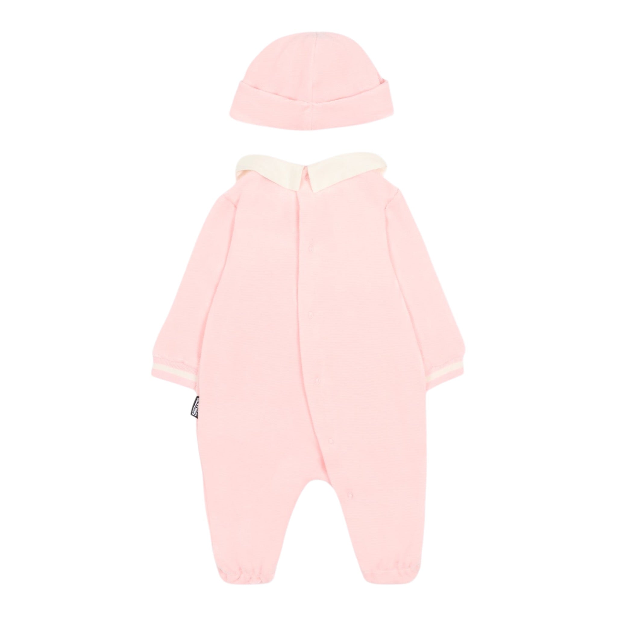 Moschino Tutina Manica Lunga tinta unita con Cappello Rosa per Neonata MUY08H ROSA MOSCHINO 