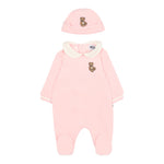 Moschino Tutina Manica Lunga tinta unita con Cappello Rosa per Neonata MUY08H ROSA MOSCHINO 