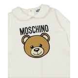 Moschino Tutina Manica Lunga tinta unita con Logo Bianco per Neonato MUY08JX BIANCO MOSCHINO 