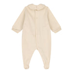 Moschino Tutina Manica Lunga tinta unita con Logo Beige per Neonato MUY08JXX BEIGE MOSCHINO 