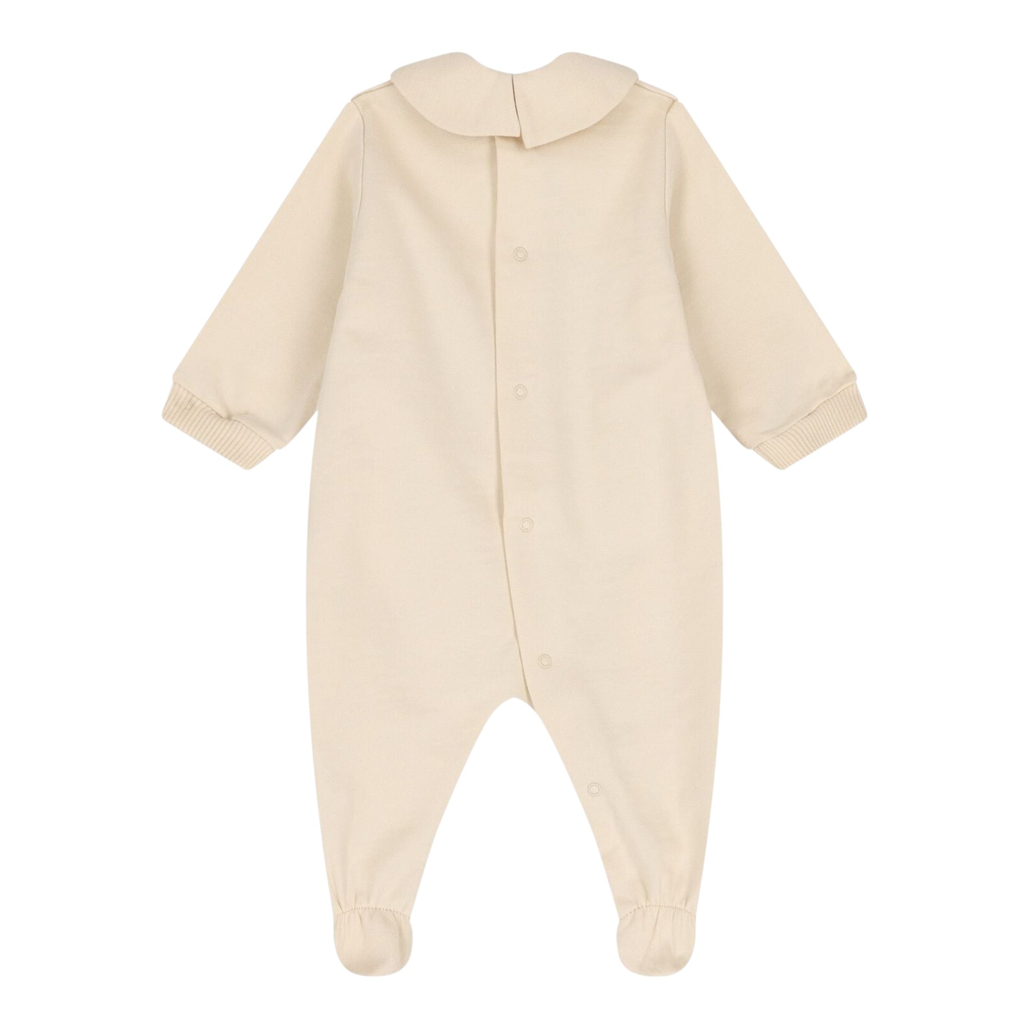 Moschino Tutina Manica Lunga tinta unita con Logo Beige per Neonato MUY08JXX BEIGE MOSCHINO 