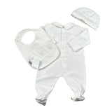 Moschino Tutina Set 3Pz Bavetta-Cappello Bianco per Neonata MUY09F BIANCO MOSCHINO 