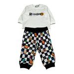 Moschino Completo 2 Pezzi Felpa-Pantalone Bianco/Nero per Neonato MXK02F BIANCO/NERO MOSCHINO 