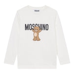 Moschino Shirt Girocollo tinta unita con Stampa Bianco per Neonato MZO00RNX BIANCO MOSCHINO 