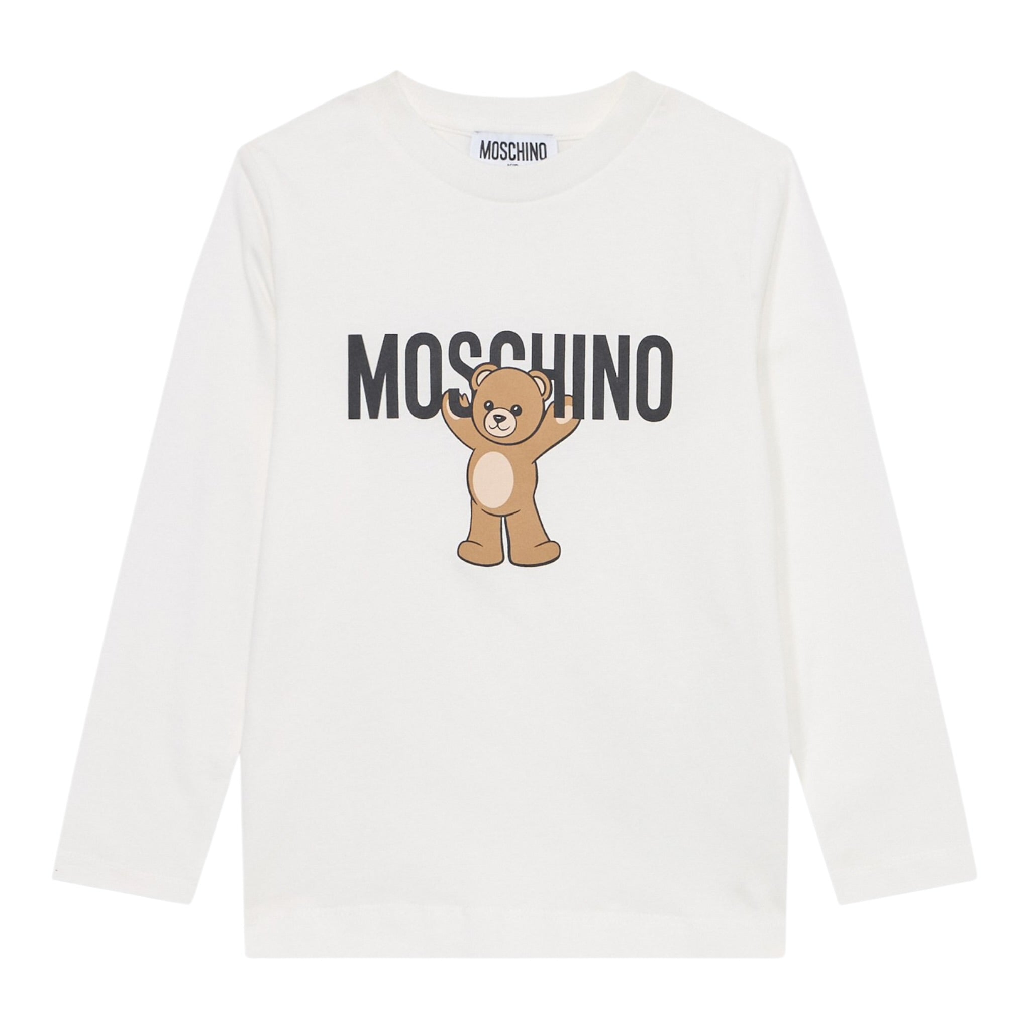 Moschino Shirt Girocollo tinta unita con Stampa Bianco per Neonato MZO00RNX BIANCO MOSCHINO 