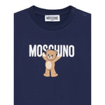 Moschino Shirt Girocollo tinta unita con Stampa Blu per Neonato MZO00RXX BLU MOSCHINO 