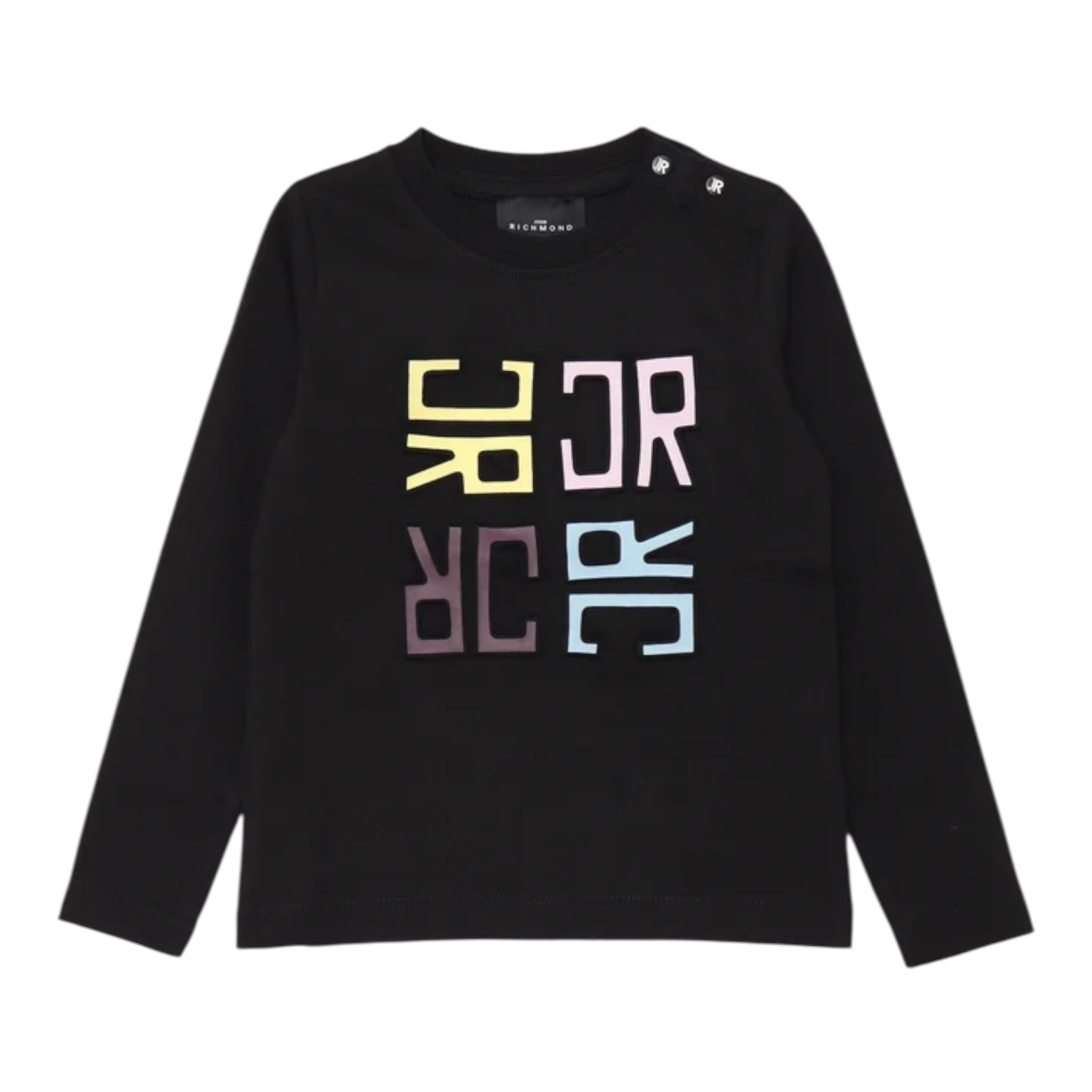 John Richmond Shirt Girocollo tinta unita con Stampe Nero per Neonata RIA25089TS NERO JOHN RICHMOND 