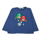 Mousse Shirt Girocollo tinta unita con Stampa Blu per Neonato BROSSH BLU MOUSSE 