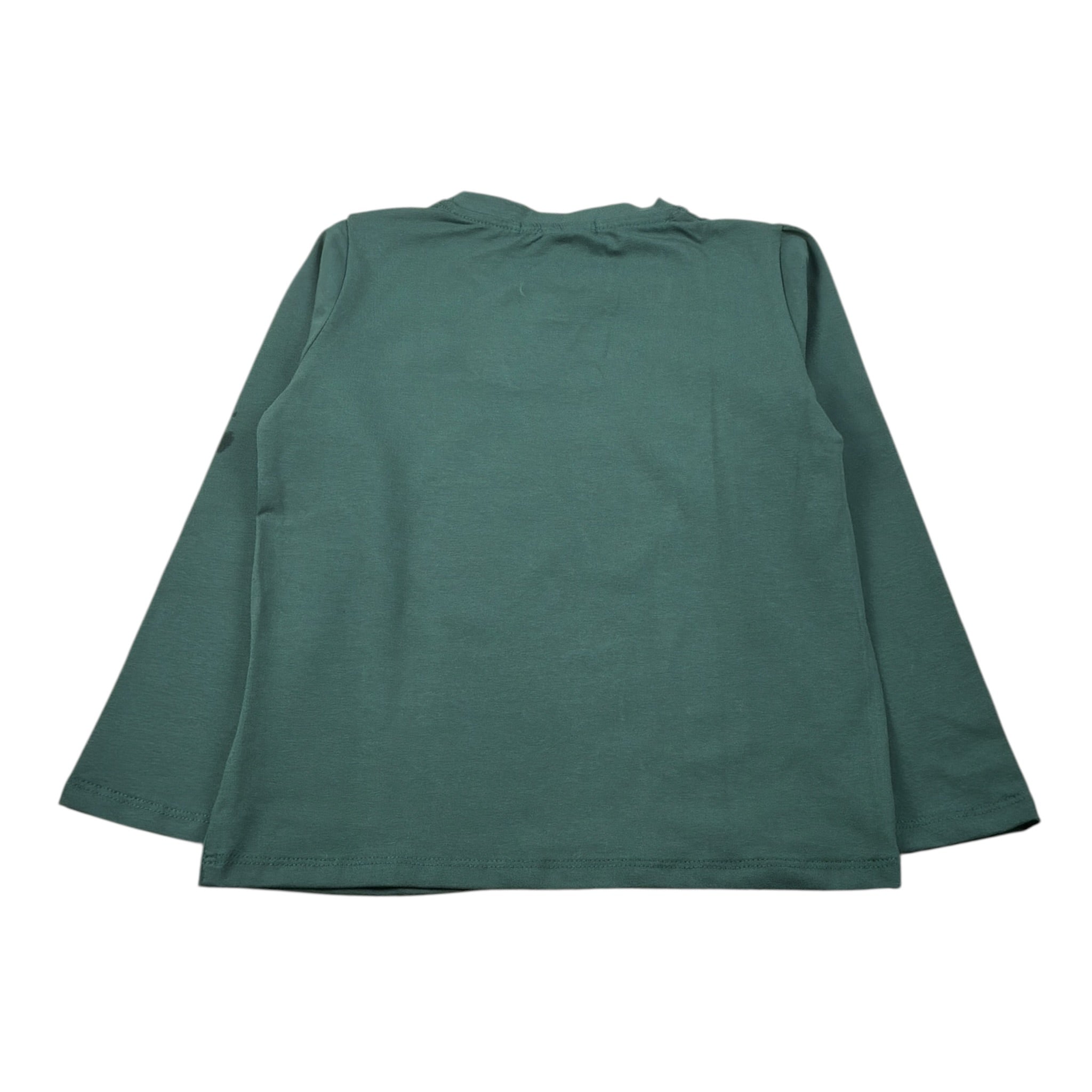 Mousse Shirt Girocollo tinta unita con Stampa Verde per Bambino BROSSHJ VERDE MOUSSE 