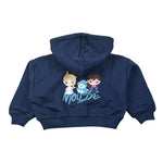 Mousse Felpa Chiusa Girocollo con Stampa Blu per Neonata SISTERICEE BLU MOUSSE 