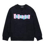 Msgm Felpa tinta unita Girocollo con Stampa Nero per Bambina DQ2477 NERO MSGM 