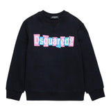 Msgm Felpa tinta unita Girocollo con Stampa Nero per Bambina DQ2477 NERO MSGM 