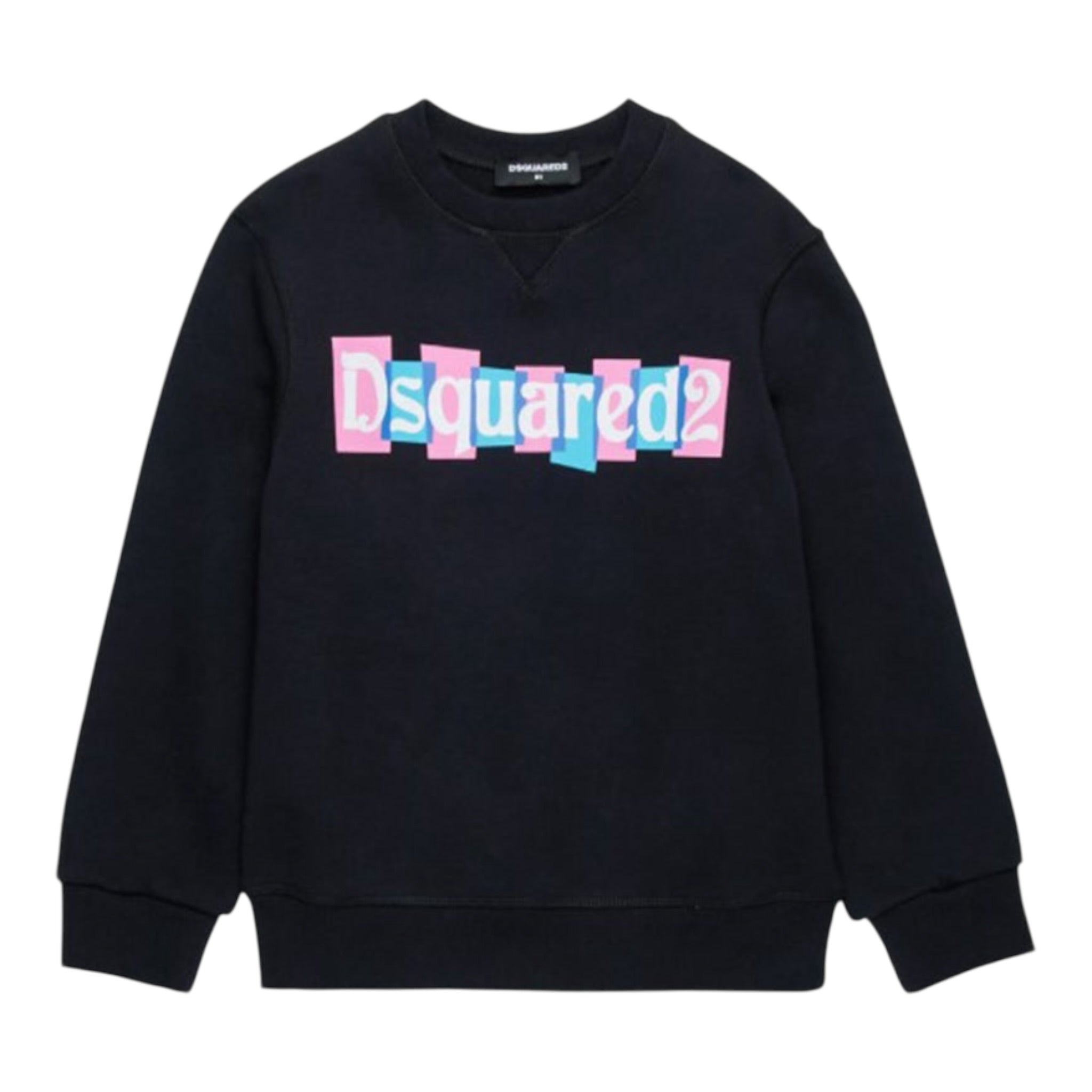 Msgm Felpa tinta unita Girocollo con Stampa Nero per Bambina DQ2477 NERO MSGM 