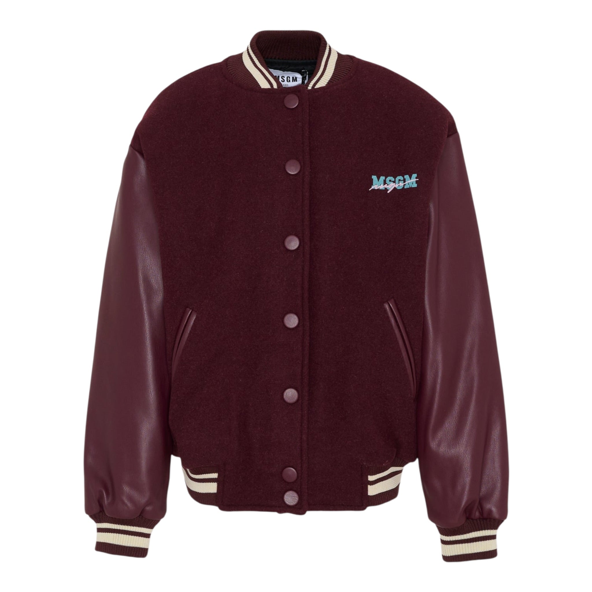 Msgm Giubbino tinta unita Modello College Bordeaux per Bambina F5MSJGBO106 BORDEAUX MSGM 