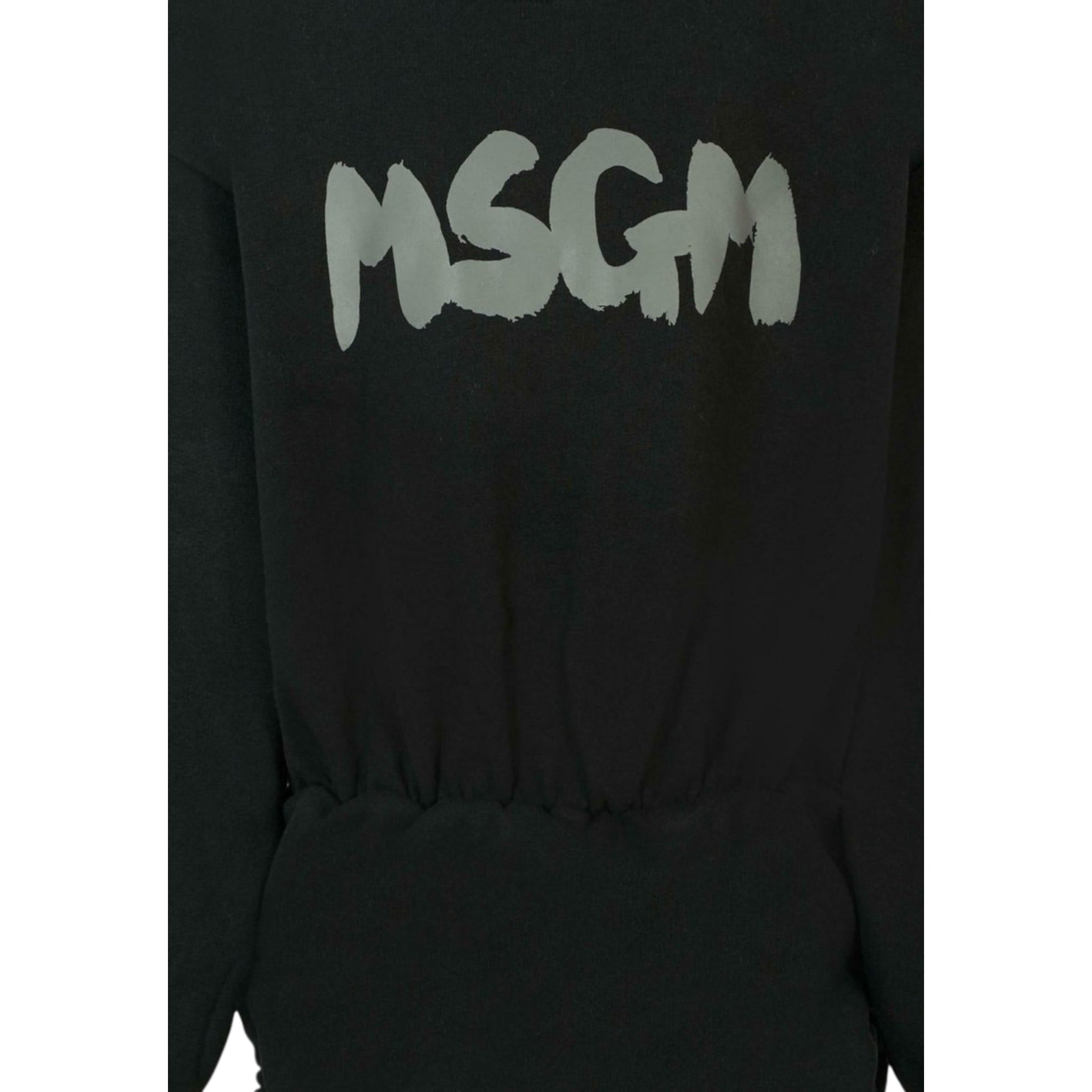 Msgm Abito Manica Lunga tinta unita con Logo Nero per Bambina F5MSJGDR044 NERO MSGM 