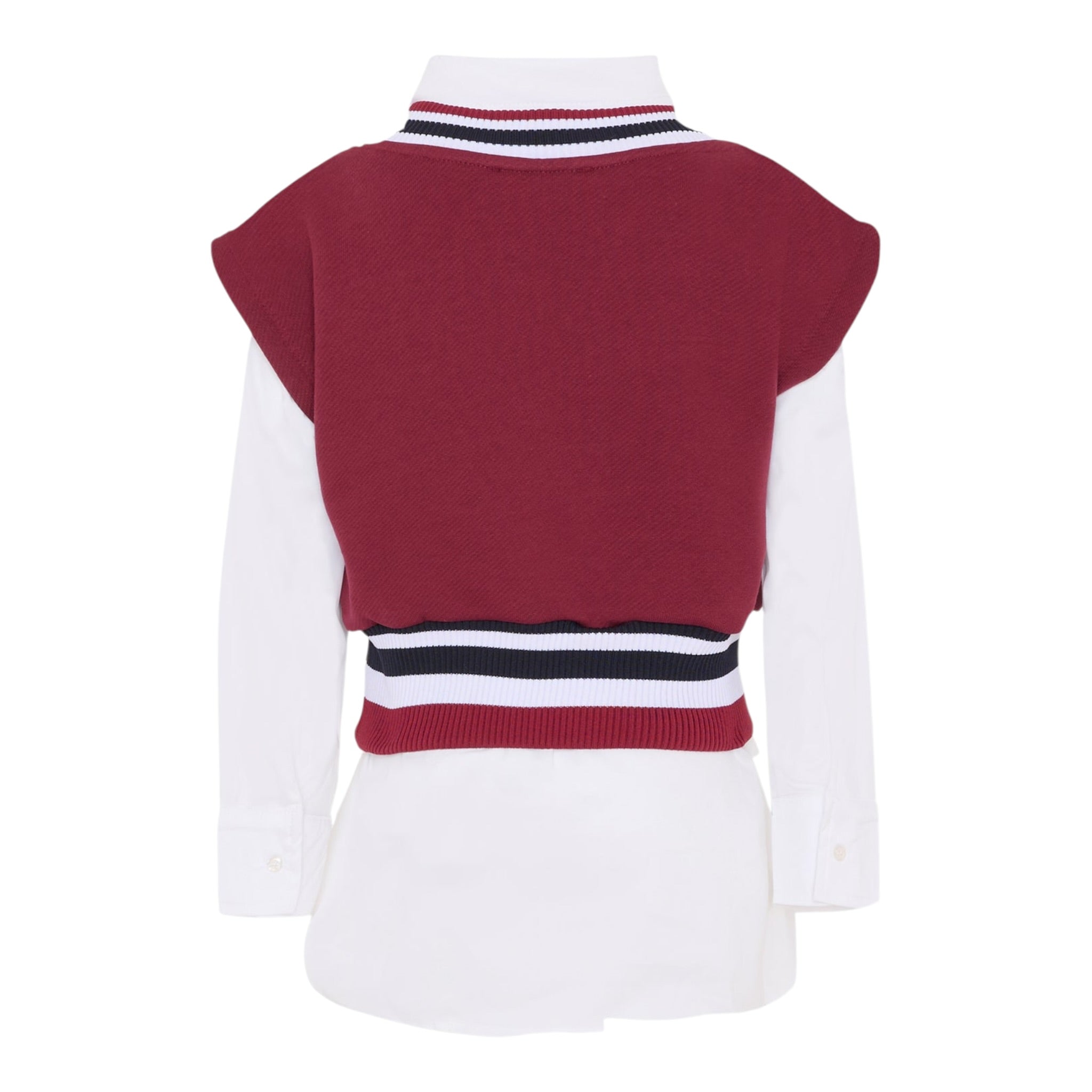 Msgm Camicia con Gilet Incorporato Bicolore Vinaccia per Bambina F5MSJGDR117X VINACCIA MSGM 