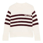 Msgm Maglia tinta unita con Fantasia A Righe Panna per Bambina F5MSJGJP082 PANNA MSGM 