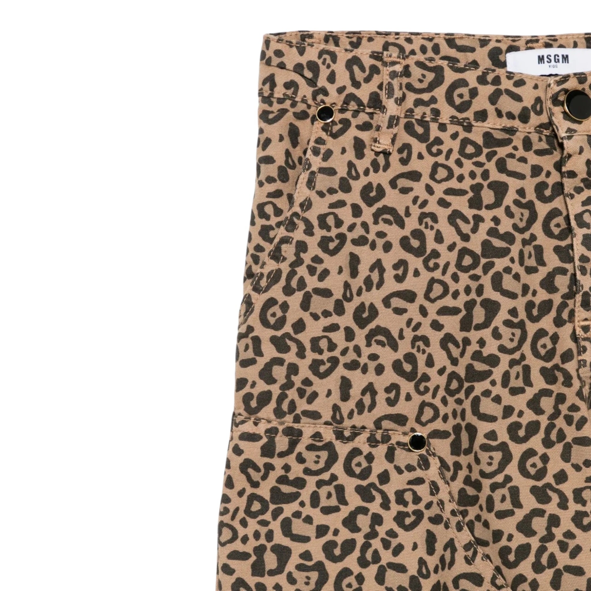 Msgm Pantalone tinta unita con Stampa Maculata Marrone per Bambina F5MSJGPA130X MARRONE MSGM 