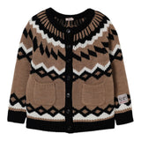 N°21 Cardigan tinta unita con Stampa Beige per Bambina N2106Z BEIGE N°21 