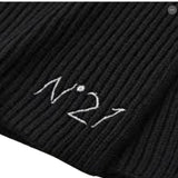 N°21 Sciarpa tinta unita con Logo Nero per Bambina N2108T NERO N°21 