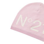 N°21 Cappello tinta unita con Logo Rosa per Bambina N21549 ROSA N°21 