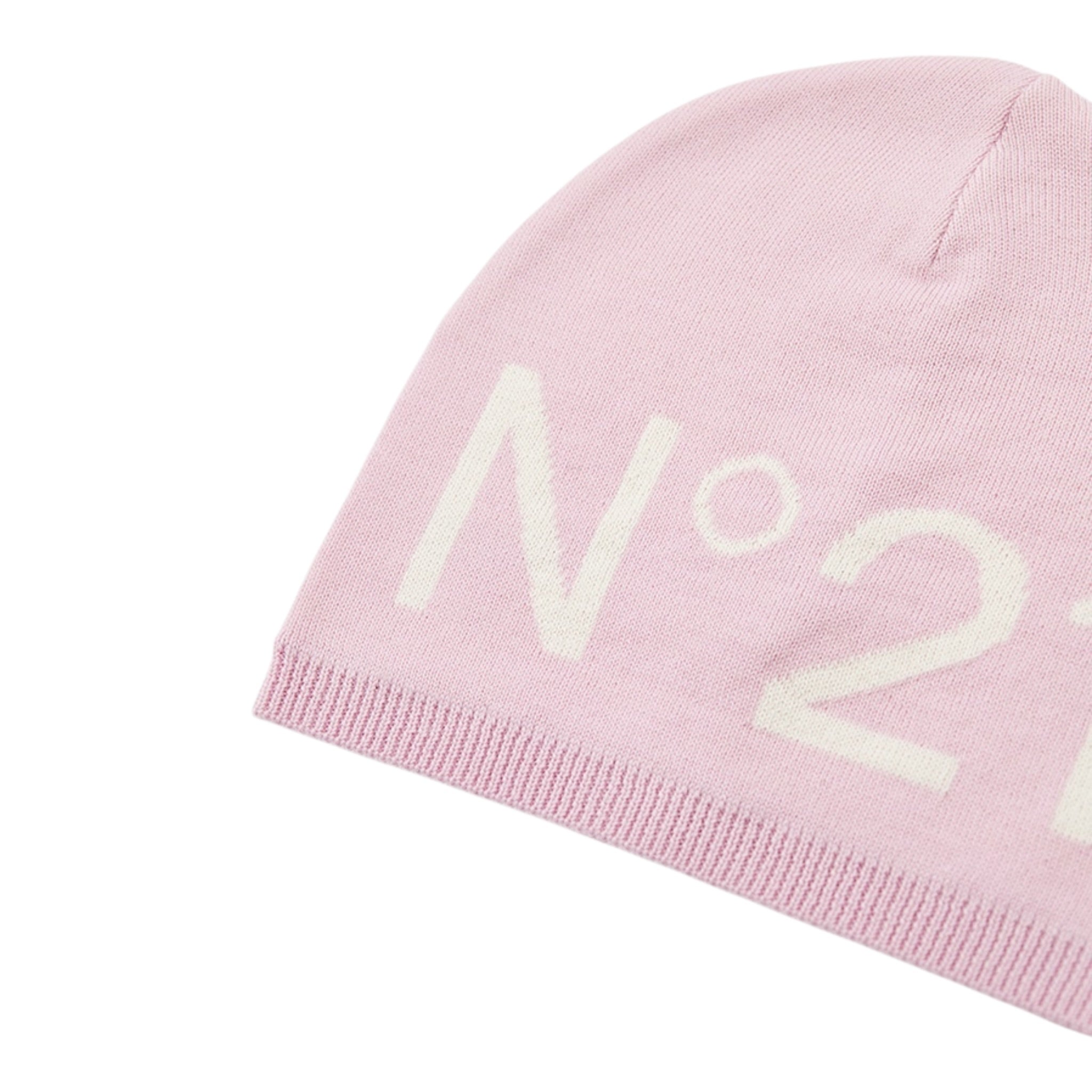 N°21 Cappello tinta unita con Logo Rosa per Bambina N21549 ROSA N°21 