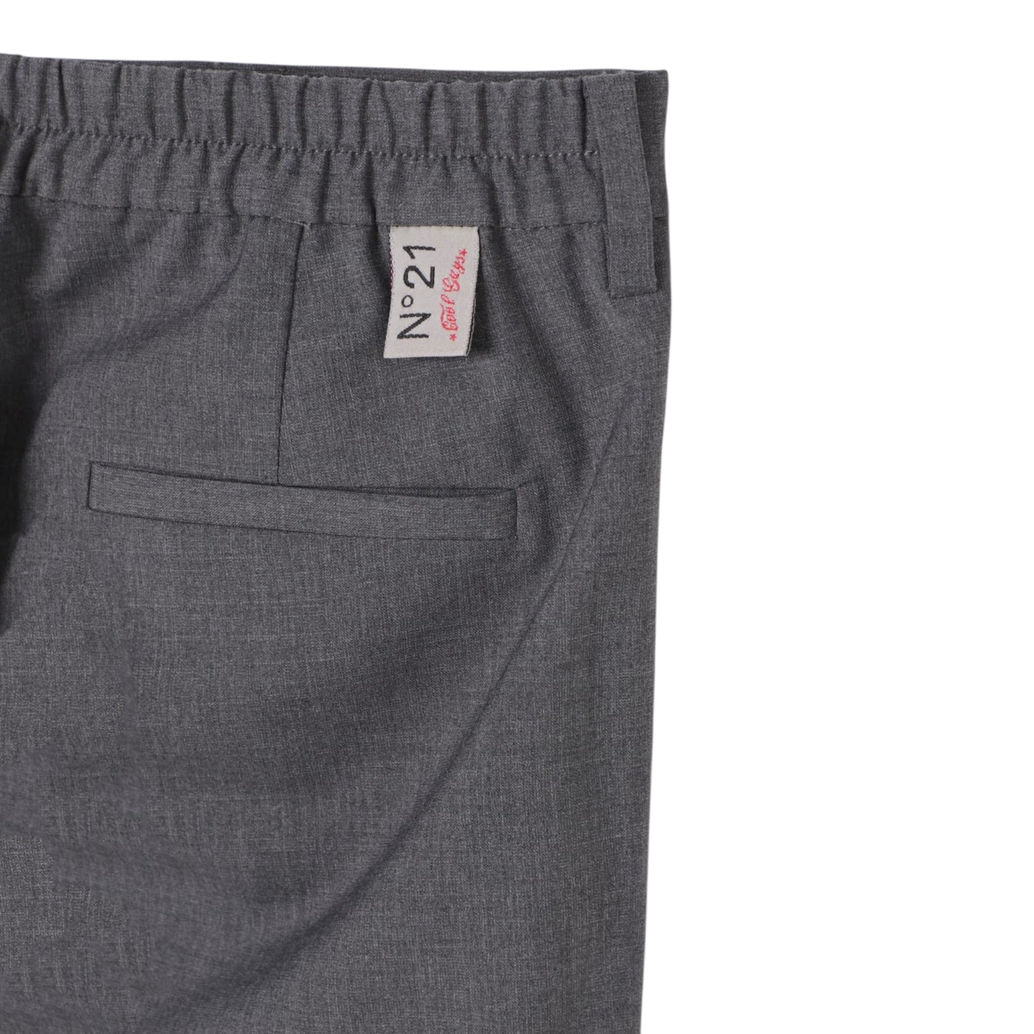N°21 Pantalone tinta unita con Elastico In Vita Grigio per Bambino N21960 GRIGIO N°21 