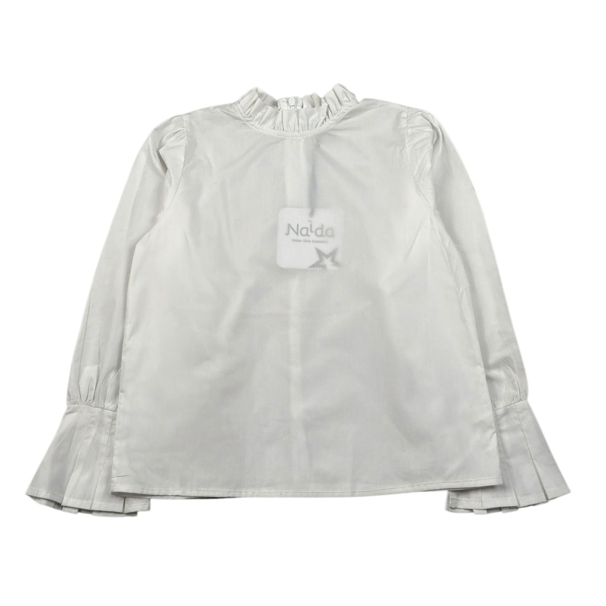 Naida Camicia Manica Lunga tinta unita Bianco per Bambina NACA160 BIANCO NAIDA 