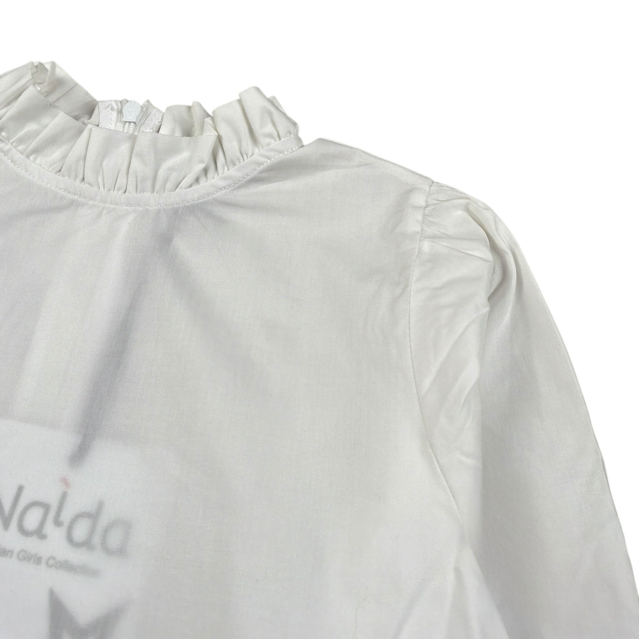 Naida Camicia Manica Lunga tinta unita Bianco per Bambina NACA160 BIANCO NAIDA 