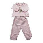 Nanan Completo 2 Pezzi Maglia-Ghettina tinta unita Rosa per Neonata I2401101R ROSA NANAN 