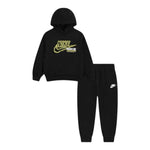 Nike Completo 2 Pezzi Felpa-Pantalone tinta unita Nero per Neonato 66N241 NERO NIKE 