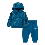 Nike Completo 2 Pezzi Felpa-Pantalone Bicolore Petrolio per Neonata 66N486 PETROLIO NIKE 