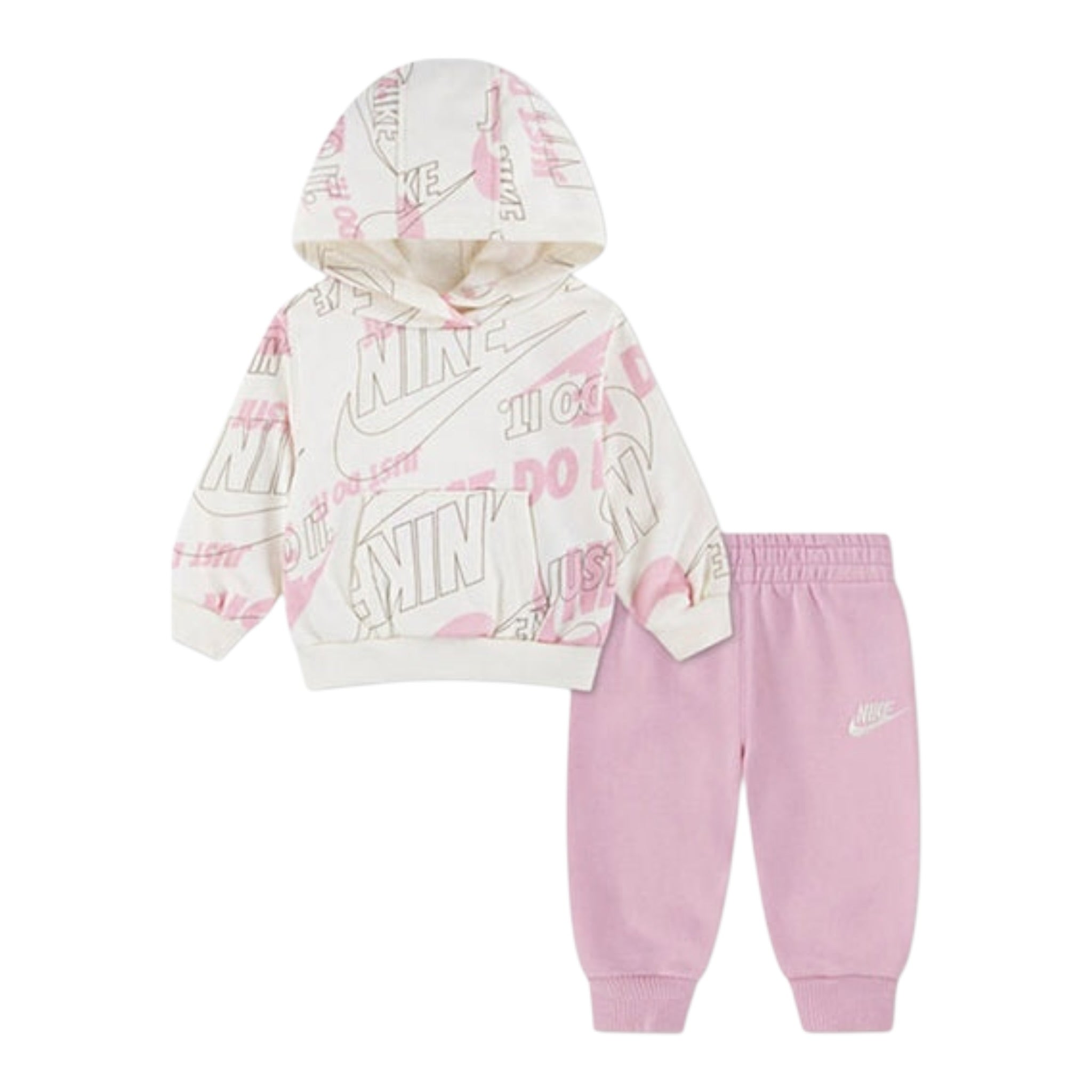 Nike Completo 2 Pezzi Felpa-Pantalone Bicolore Rosa per Neonata 66N486 ROSA NIKE 