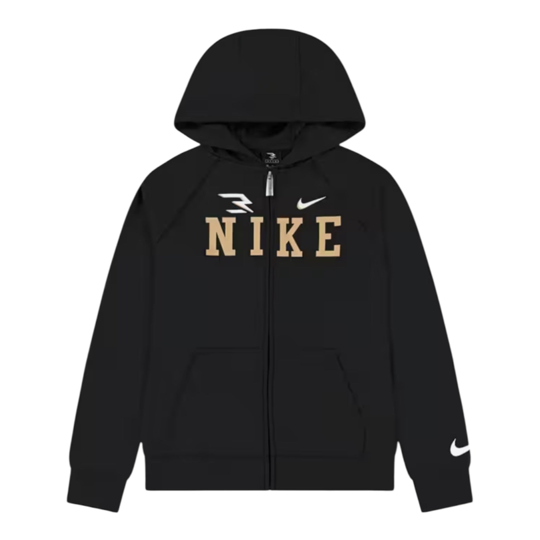 Nike Felpa con Zip E Cappuccio tinta unita con Logo Nero per Bambino 9Q1097 NERO NIKE 